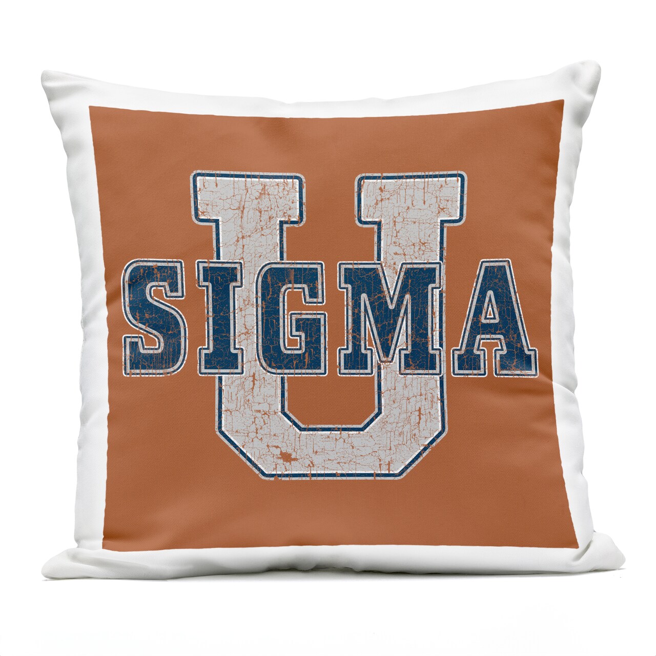 Stupell Industries Sigma University on Brown Outdoor Printed Pillow, design by Grotto Studios, 18 x 7 x 18